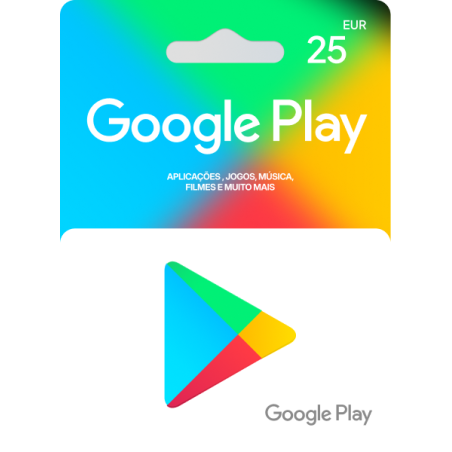Voucher Google Play 25€ | Cartão Presente Google Play | Pagaqui